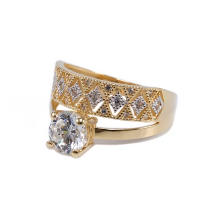 Bicolor 2in1 eljegyzési arany gyűrű 