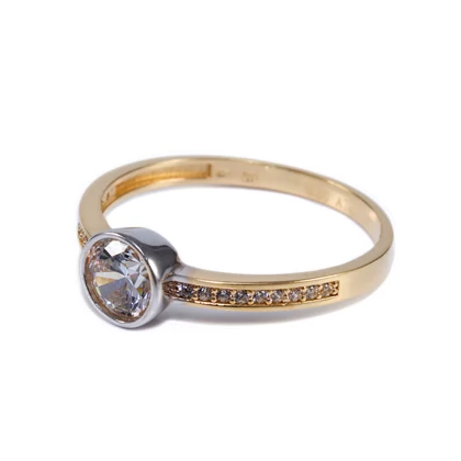 Bicolor eljegyzési arany gyűrű 