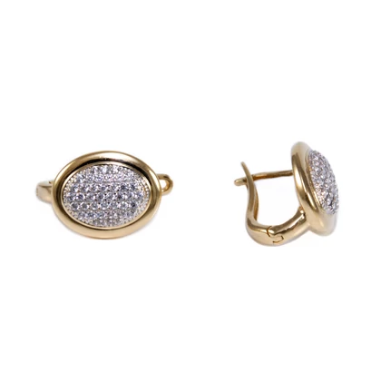 Köves ovális arany fülbevaló