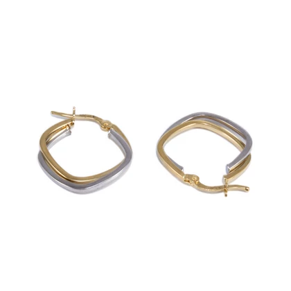 Bicolor dupla kocka arany fülbevaló