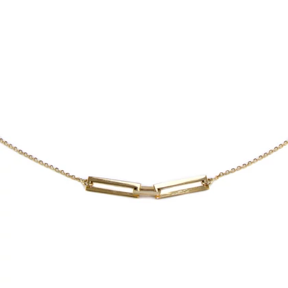 Szögletes betétes arany anker lánc