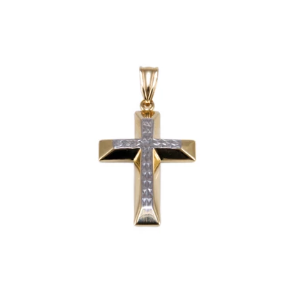 Bicolor vésett mintás arany medál