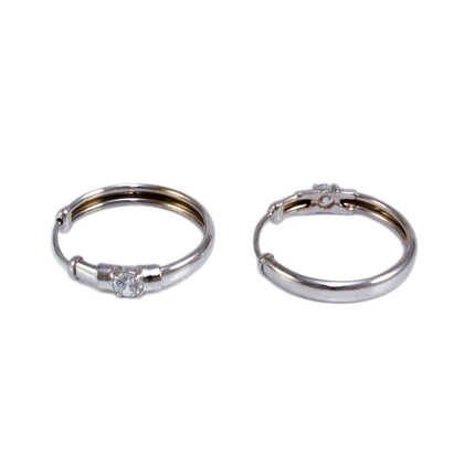 Köves fehérarany karika fülbevaló 