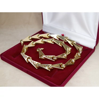 Felújított görög mintás sárga arany nyaklánc