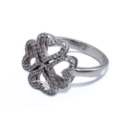 Köves leveles ezüst gyűrű