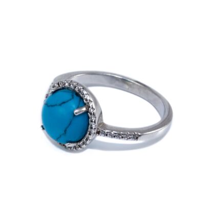 Kék-fehér köves ezüst gyűrű