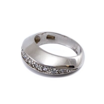Köves domború ezüst gyűrű 