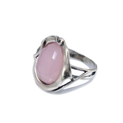 Rózsakvarcos antikolt ezüst gyűrű