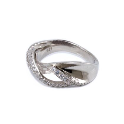 Köves áttört hullámos ezüst gyűrű 