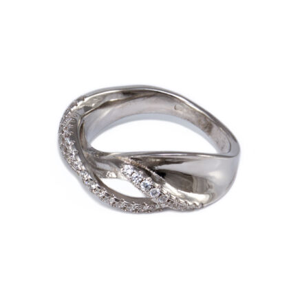 Hullámos köves ezüst gyűrű