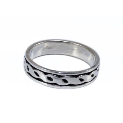 Antikolt mintás férfi ezüst karikagyűrű