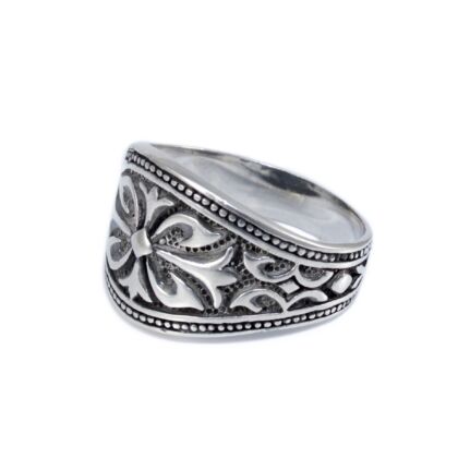 Antikolt mintás férfi ezüst gyűrű