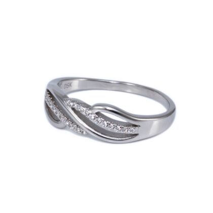 Köves hullámos ezüst gyűrű 