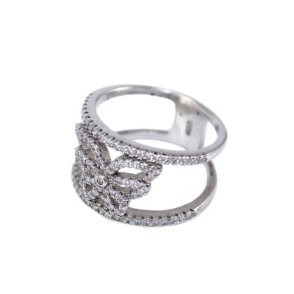 Köves pillangós ezüst gyűrű