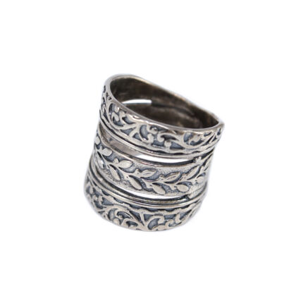Antikolt inda mintás ezüst gyűrű