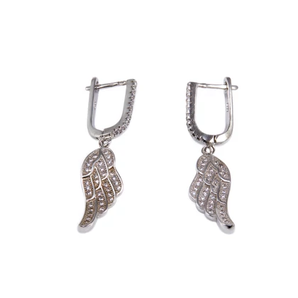 Köves angyalszárny ezüst fülbevaló 