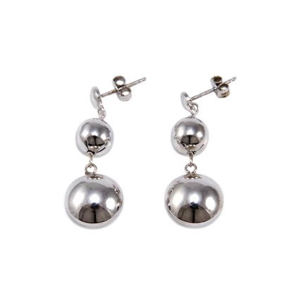 Gömb ezüst lógós fülbevaló 
