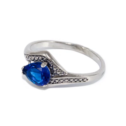 Kék köves csepp ezüst gyűrű  Kék köves csepp ezüst gyűrű