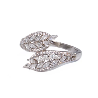 Köves levél ezüst gyűrű  Köves levél ezüst gyűrű