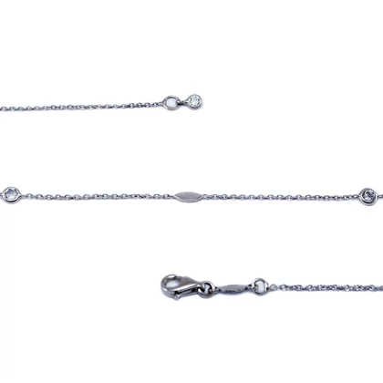 Köves betétes anker fehérarany nyaklánc