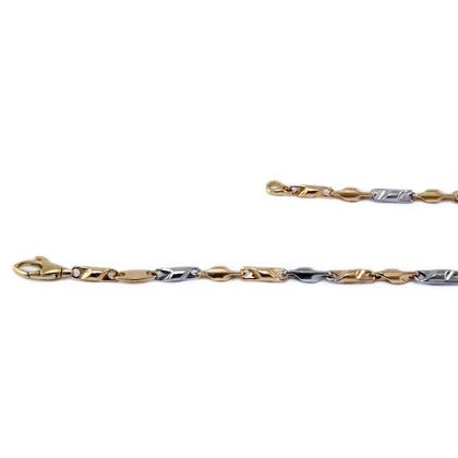 Bicolor barakka jellegű arany karlánc