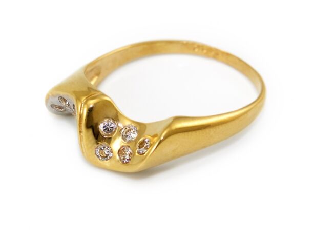 Bicolor köves női arany gyűrű