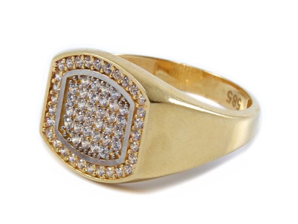 Sárga arany köves férfi pecsétgyűrű