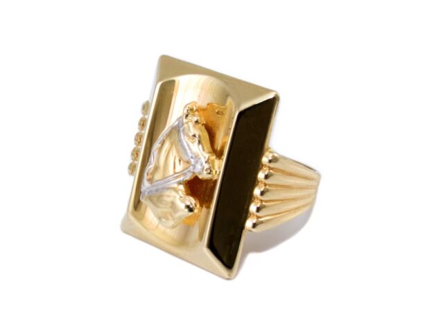 Bicolor lovas arany pecsétgyűrű