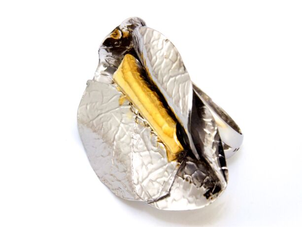 Kézi készítésű aranyozott ezüst gyűrű