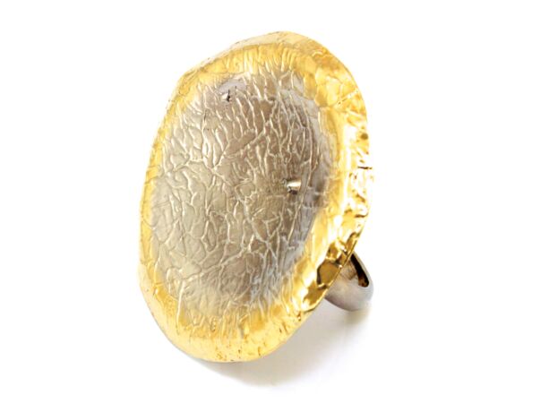 Kézi készítésű aranyozott ezüst gyűrű