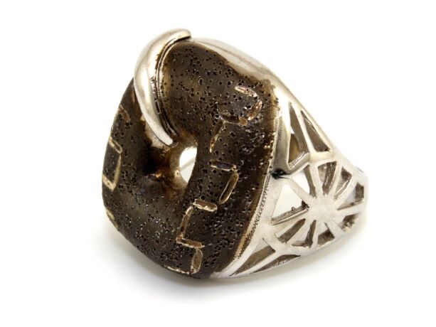 Antikolt mintás női ezüst gyűrű