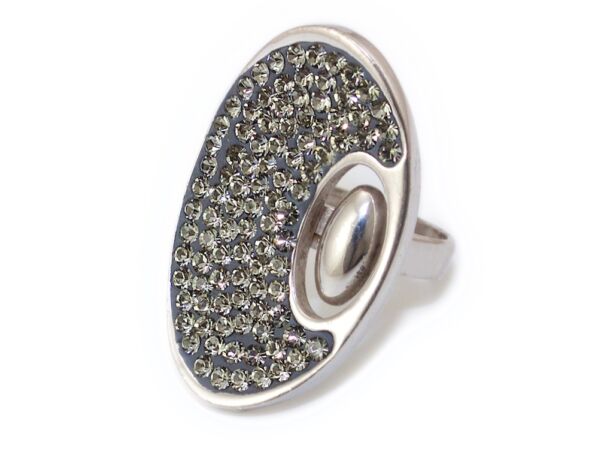 Swarovski kristályos hosszúkás ezüst gyűrű