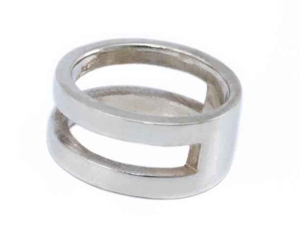 Dupla karika hatású ezüst gyűrű
