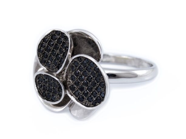 Fekete köves ezüst fantáziagyűrű