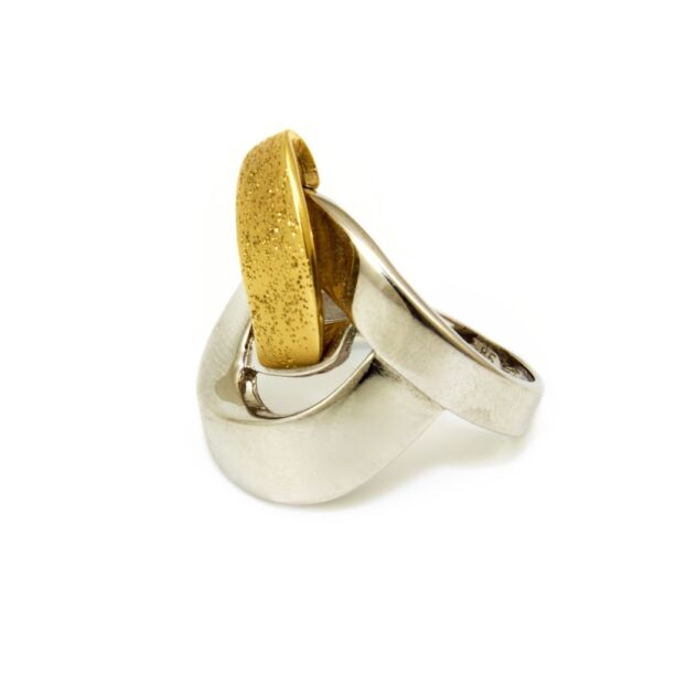 Mattírozott bicolor női arany gyűrű