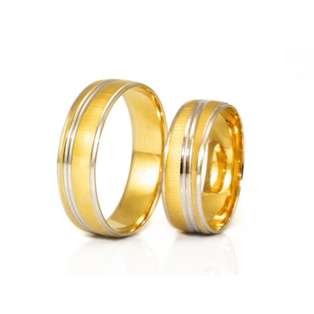 Vésett bicolor arany karikagyűrű
