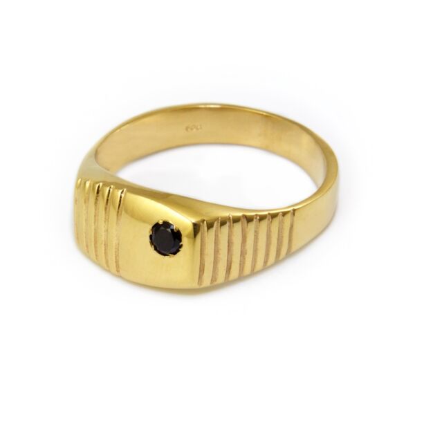 Fekete köves férfi arany pecsétgyűrű