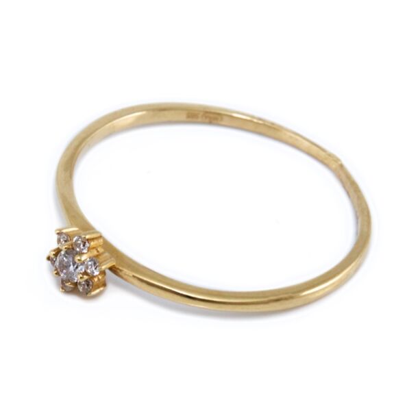 Köves virágos vékony kis arany gyűrű