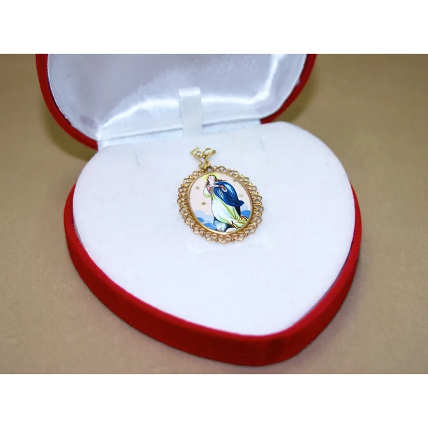 Felújított arany Mária ovál medál Felújított arany Mária ovál medál