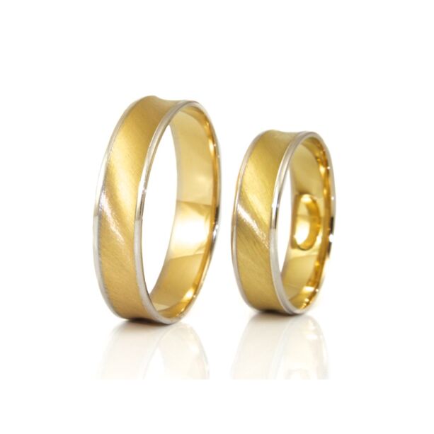 Mattított bicolor arany karikagyűrű