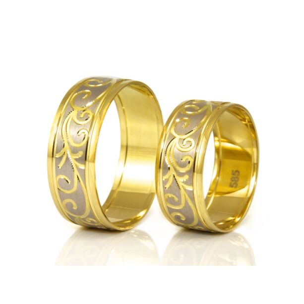 Bicolor inda mintás arany karikagyűrű