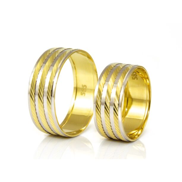 Vésett bicolor arany karikagyűrű