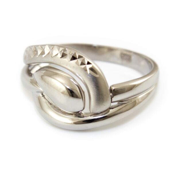 Vésett mattított fehérarany gyűrű