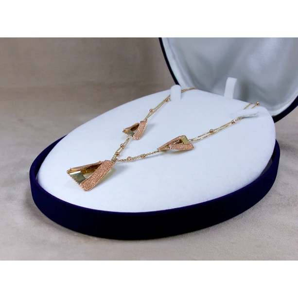 Új bicolor arany bogyós anker lánc vésett betétekkel Új bicolor arany bogyós anker lánc vésett betétekkel