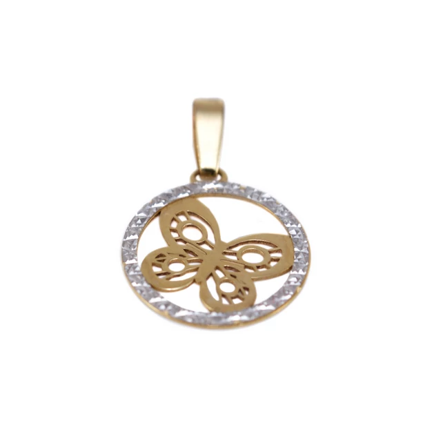 Bicolor áttört pillangó arany medál Bicolor áttört pillangó arany medál