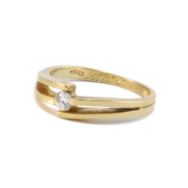 Sárga arany gyémánt köves női gyűrű