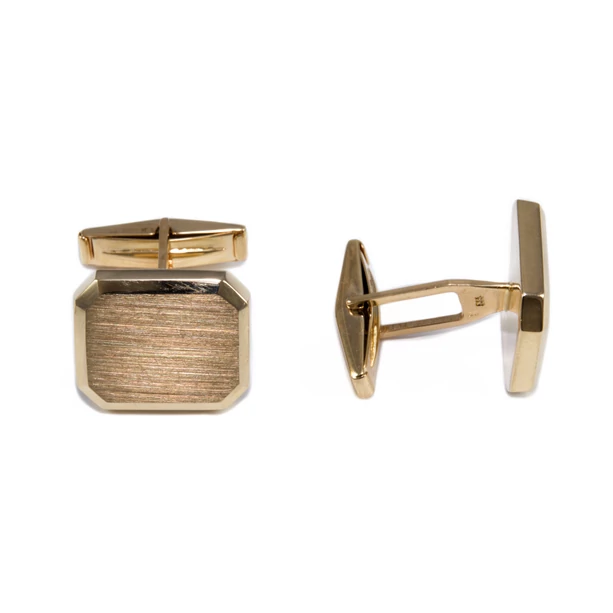 Matt szögletes arany mandzsetta gomb