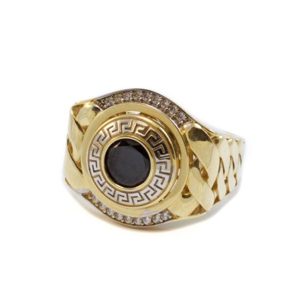 Bicolor fekete köves pecsétgyűrű