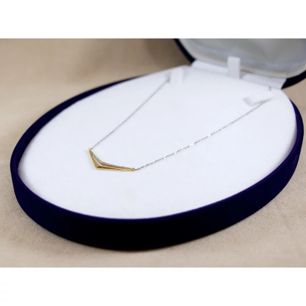 Bicolor arany női nyaklánc gyémánt kövekkel Bicolor arany női nyaklánc gyémánt kövekkel