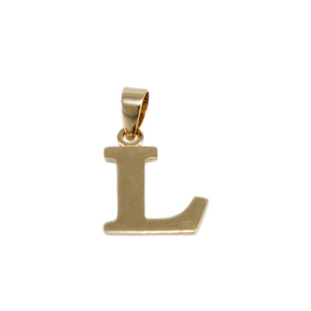 Fényes "L" betű arany medál